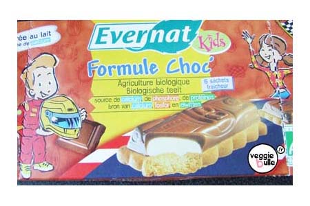 Barres au chocolat fourrées lait bio biscuit chocolat lait evernat Barres au chocolat fourrées lait bio