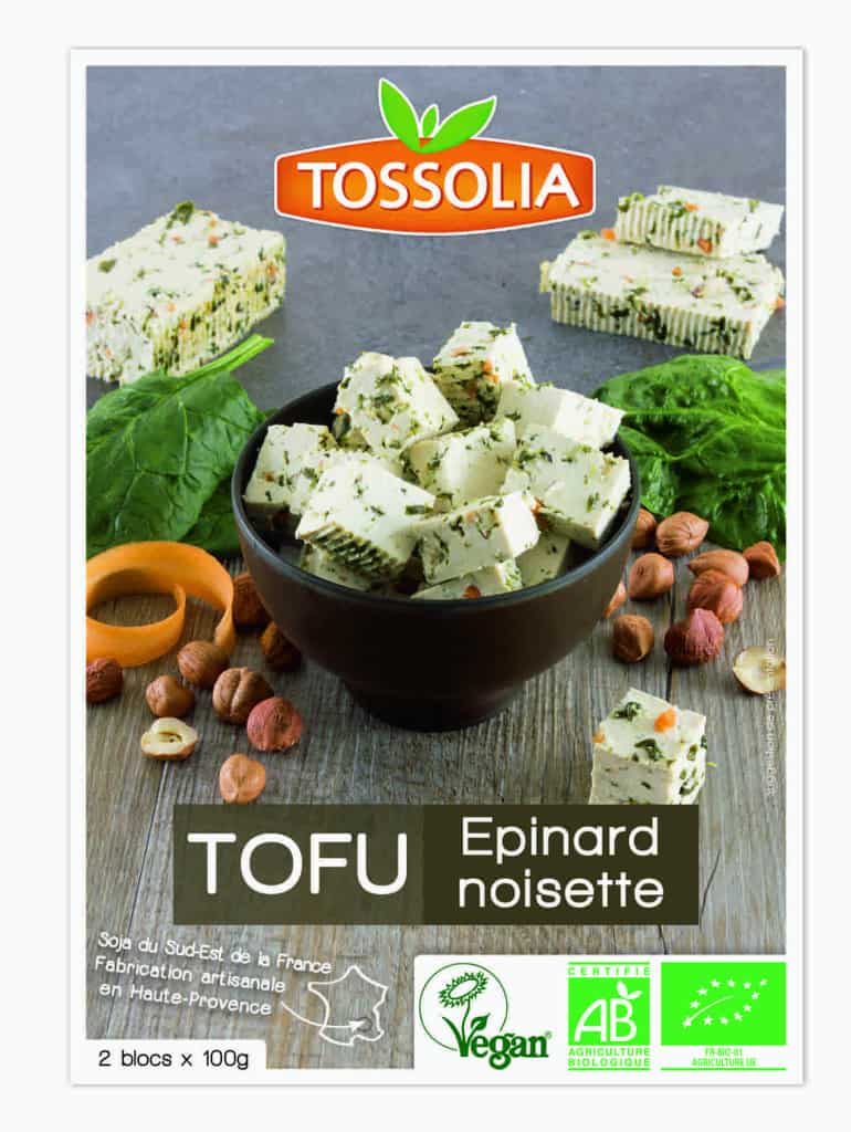 Tossolia Tofu Epinard noisette